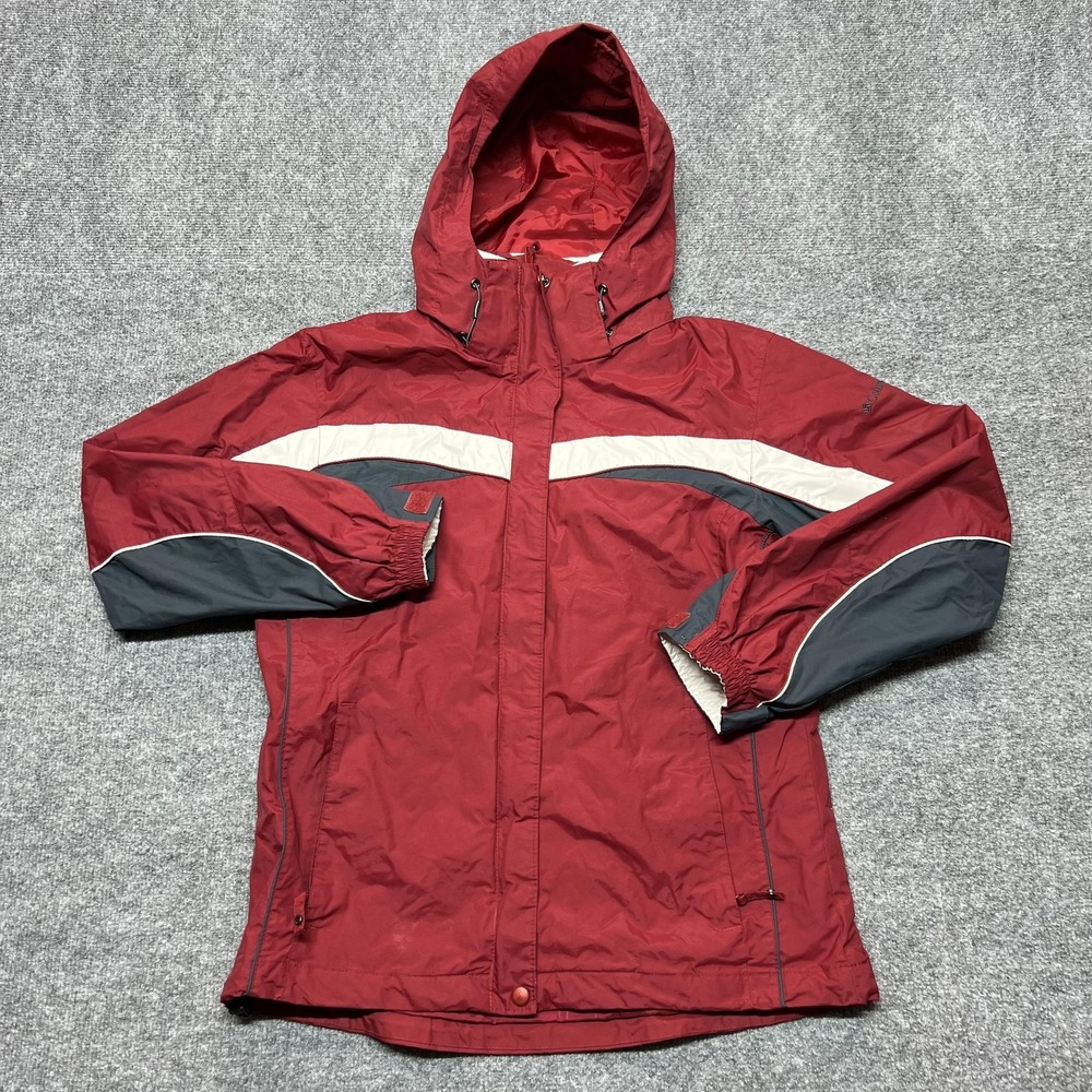 Columbia Jacket Womens Medium Red Interchange 3-in-1 Hooded Waterproof Ski Snow